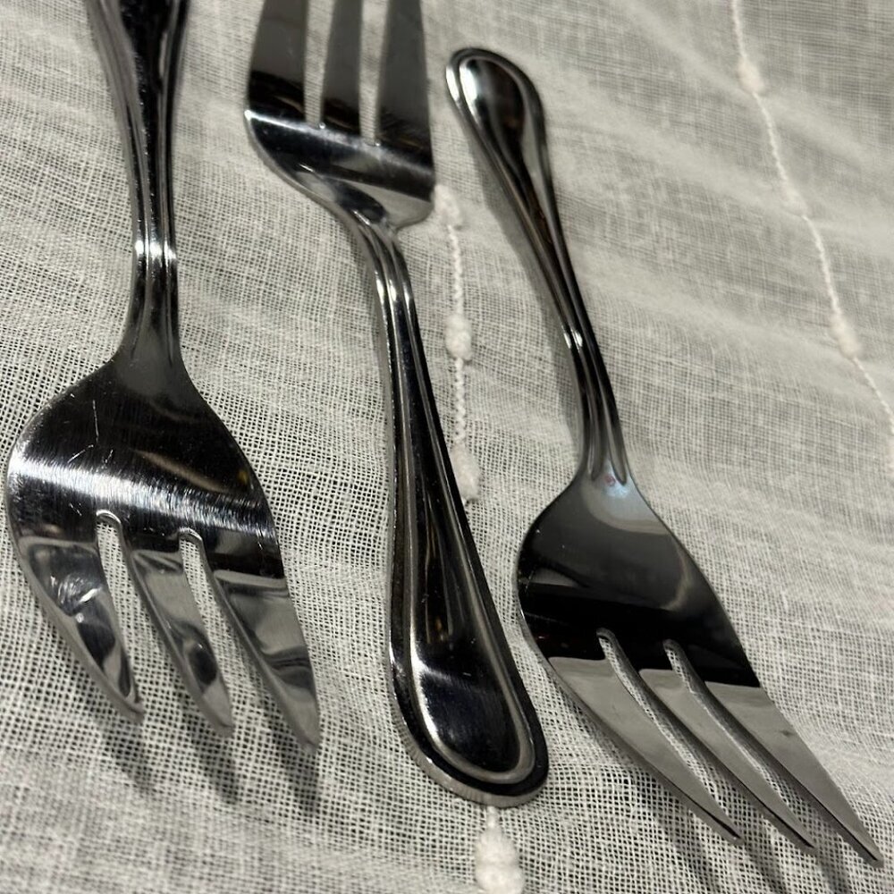 Serving Forks: Stainless, Set of 3, Elegant Serving Utensils, Serving Forks